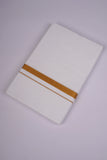 GLD-38 WHITE DOUBLE DHOTI  3.80 MTR