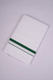 HD-27 WHITE DOUBLE DHOTI  3.80 MTR - green