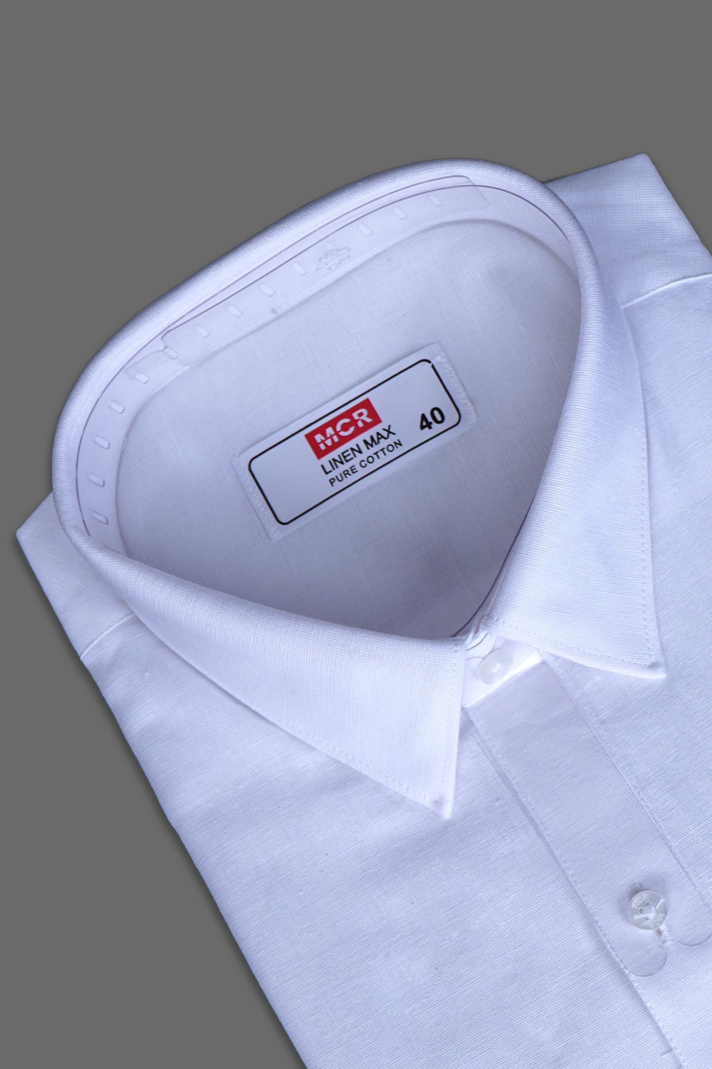 MCR LINEN MAX Full Sleeve Formal White Shirt For Men