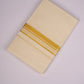 GLD-145C CREAM DOUBLE DHOTI  4.00 MTR