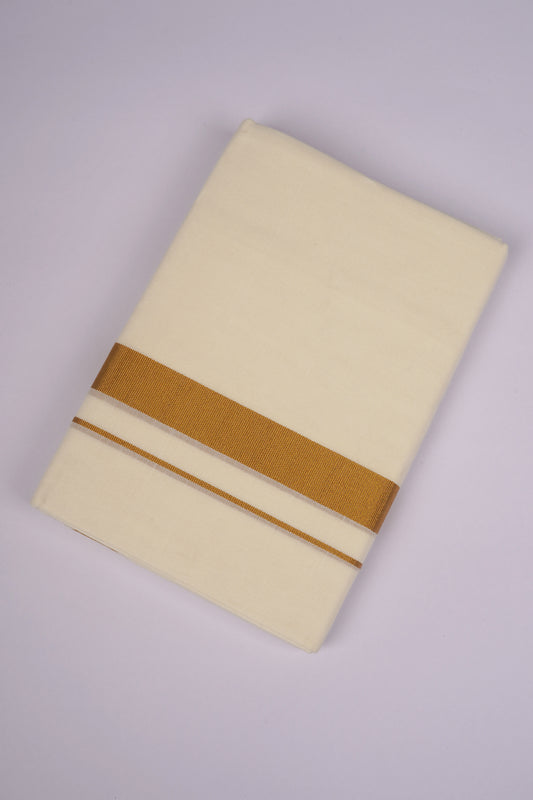 GLD-39C CREAM DOUBLE DHOTI  4.00 MTR