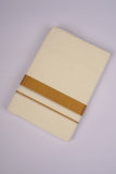 GLD-39C CREAM DOUBLE DHOTI  4.00 MTR
