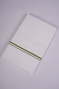 Mens Cotton Blend White Dhoti Double Small  Border 3.70 m|SD-18 OLIVE GREEN