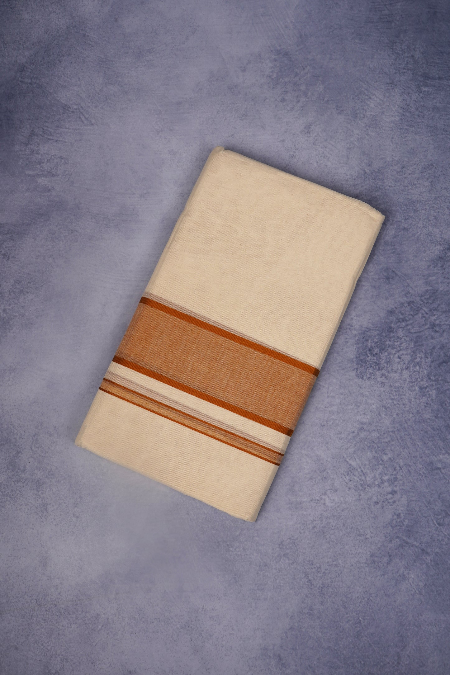 FCD-86C CREAM DOUBLE DHOTI  4.00 MTR - Brown