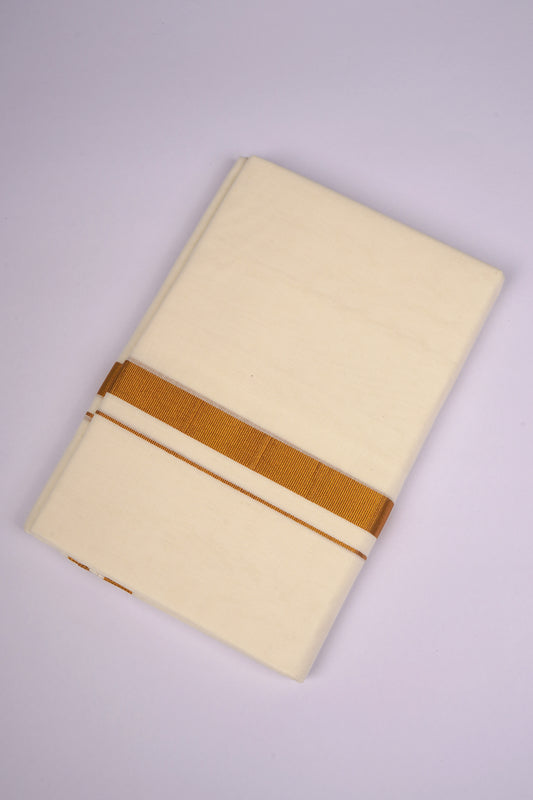GLD-98C CREAM DOUBLE DHOTI  4.00 MTR