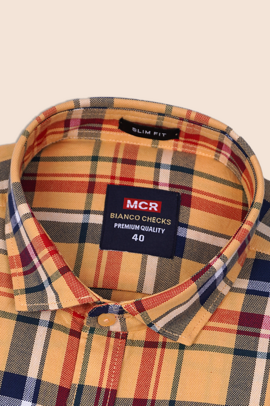 MCR BIANCO CHECKS 91001 Full Sleeve Formal Color Shirt For Men
