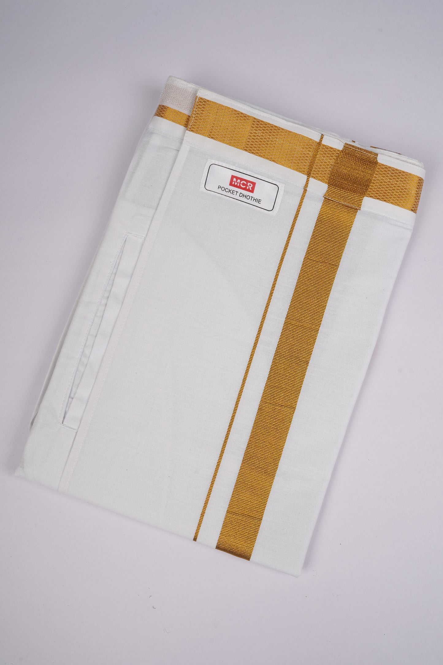 PKT GLS-02 VELCRO WHITE SINGLE DHOTI