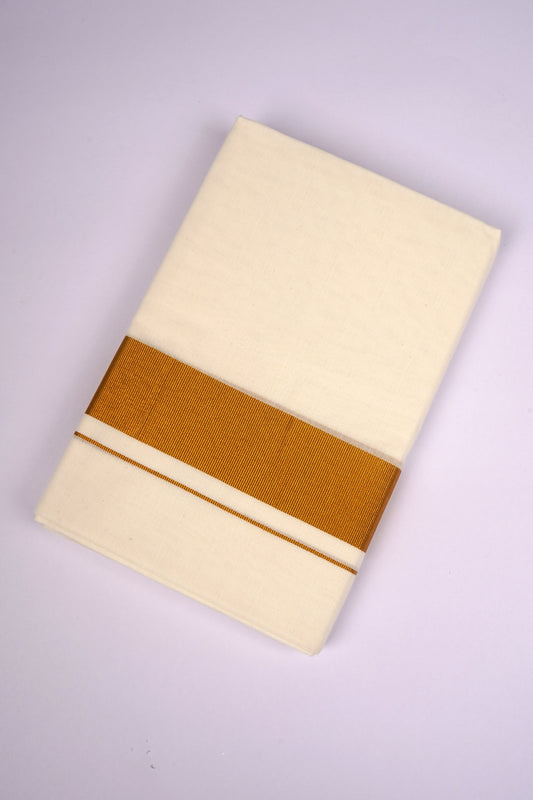 GLD-95C CREAM DOUBLE DHOTI  3.80 MTR