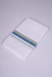 FS-124 W/S DHOTI  1.90 MTR - Silver Ajantha Blue