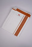 PKT FD-02 VELCRO WHITE DOUBLE DHOTI  - Orange