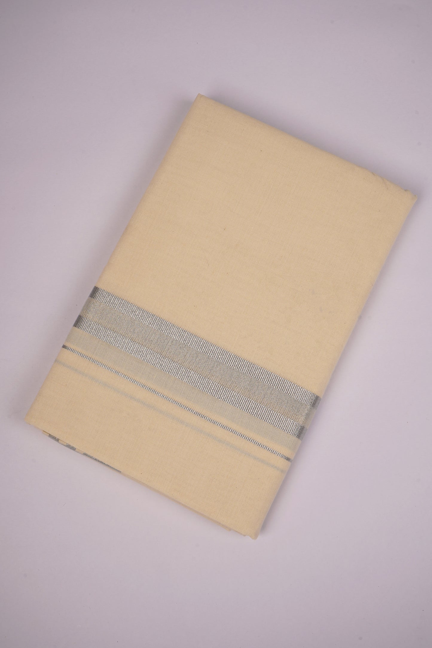 SLD-62C CREAM DOUBLE DHOTI  3.80 MTR