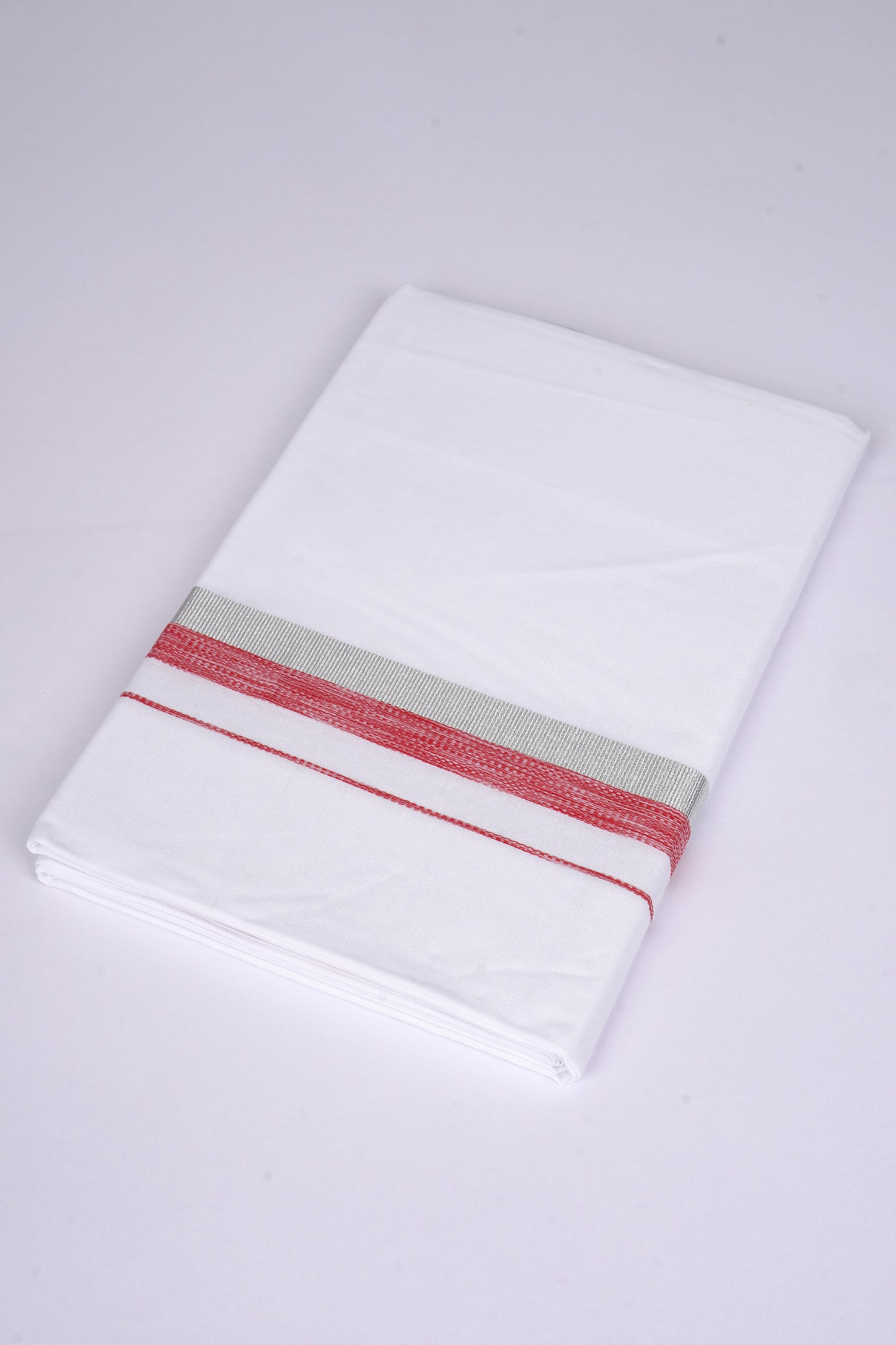 FS-124 W/S DHOTI  1.90 MTR - Silver Red