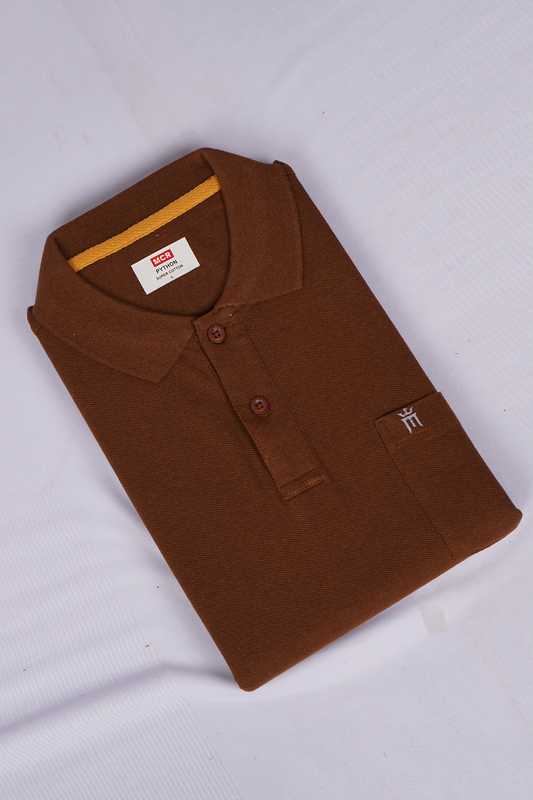 Python Plain RUST BROWN Color T-Shirt - 70008