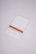 Cotton Blend Single White Dhoti With Copper Jari 2.00 M - COPPER SPL 3/4