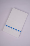 Mens Cotton Blend White Dhoti Double Small  Border 3.80 m|SD-03 SKY BLUE