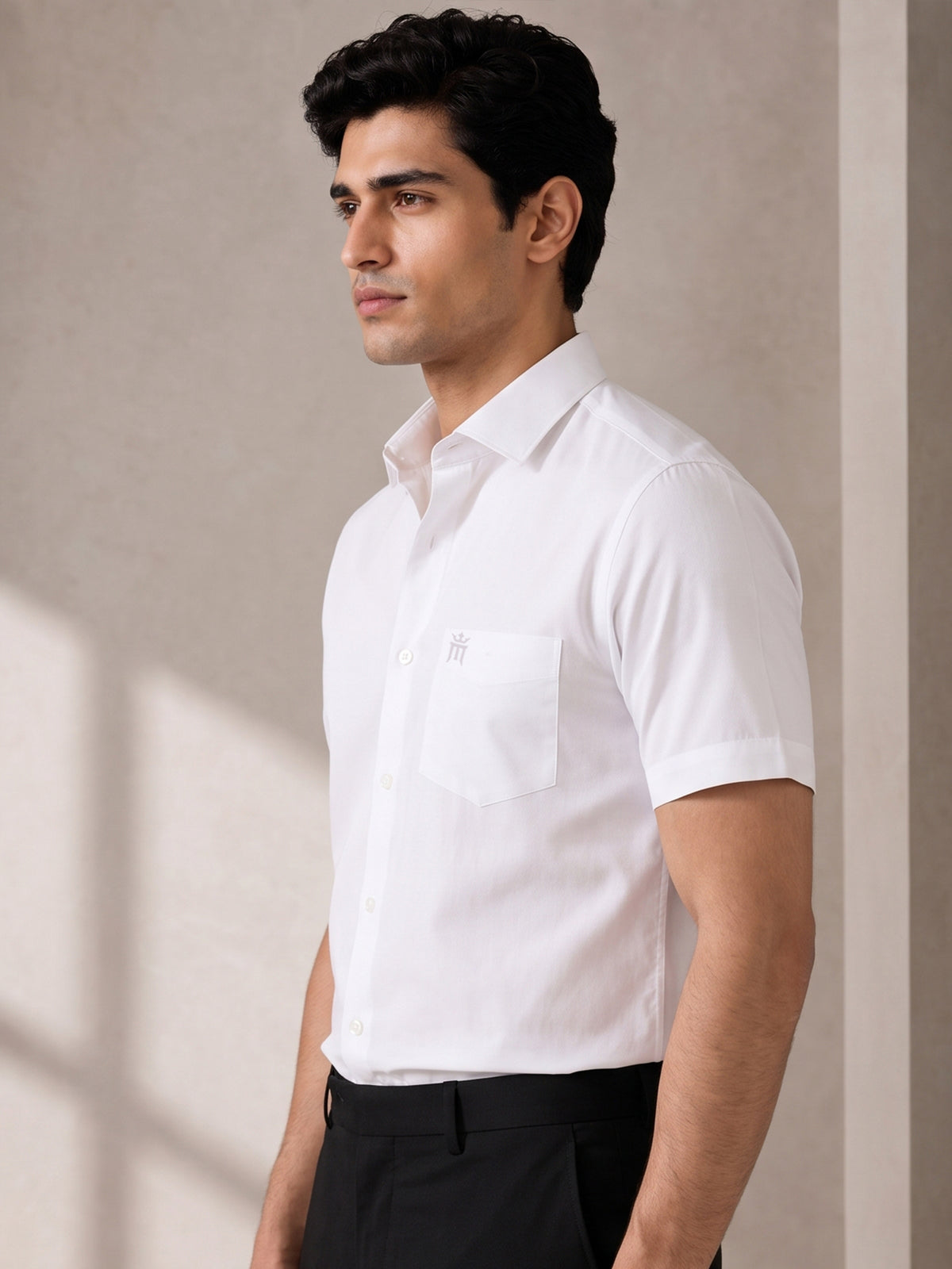 Sun Rays Formal White Shirt For Men