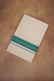 FD-174C CREAM DOUBLE DHOTI  3.80 MTR - Green