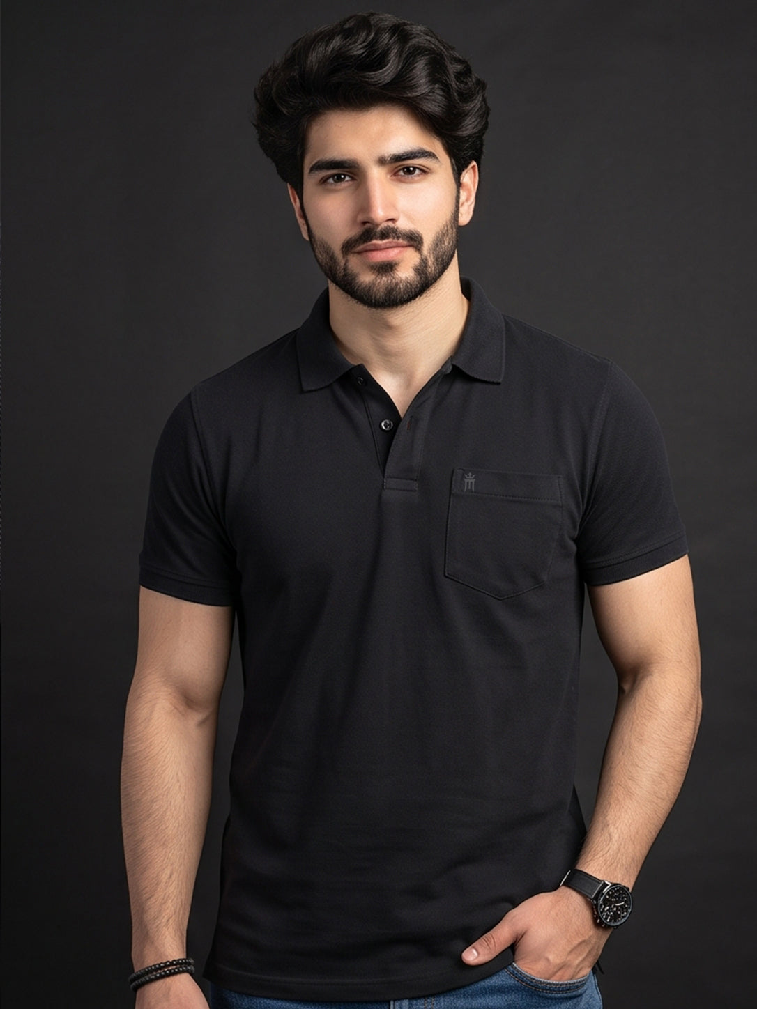 Python Plain Black Color T-Shirt - 70001