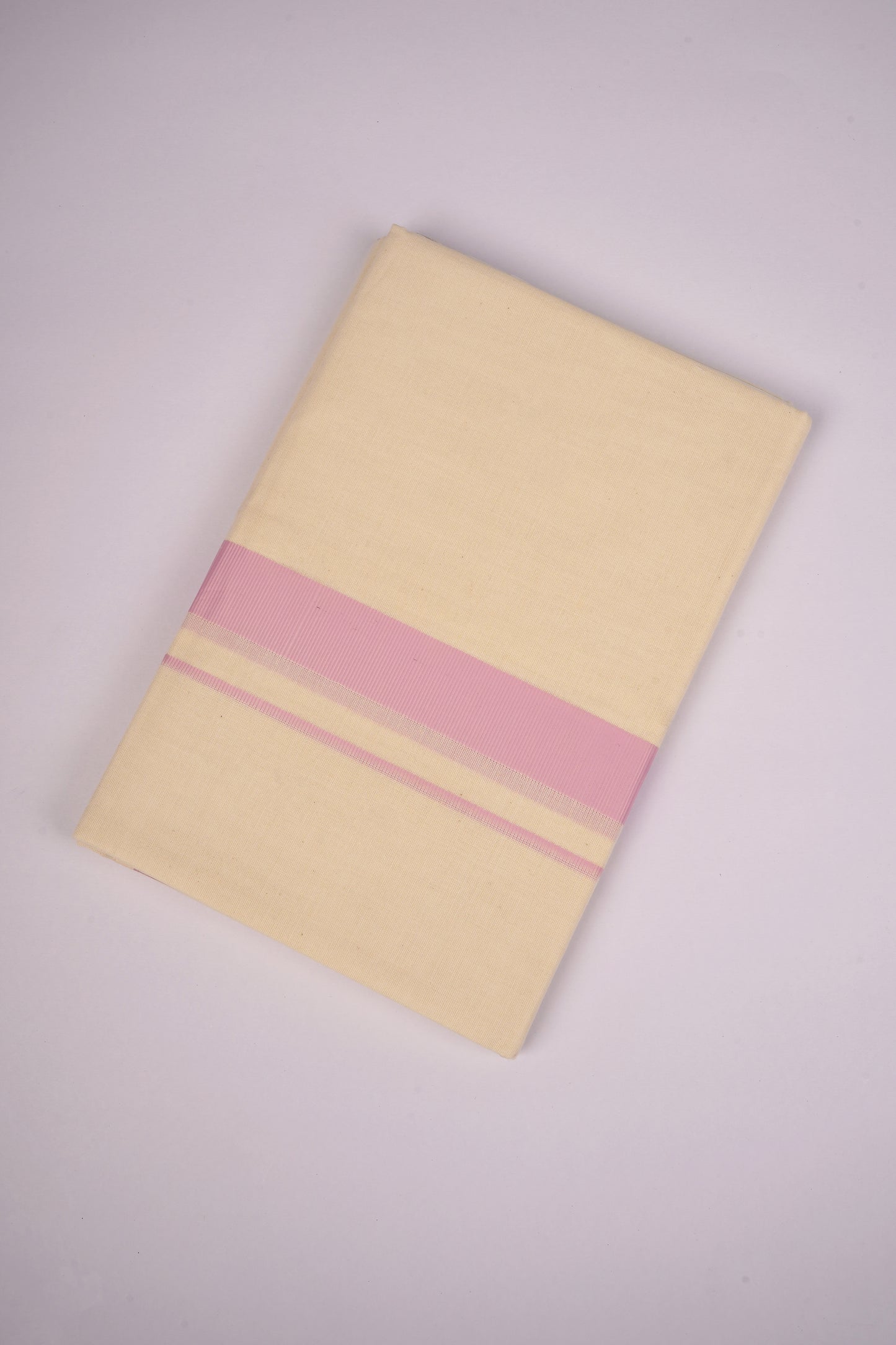 FD-08C CREAM DOUBLE DHOTI   3.80 MTR-Light Pink