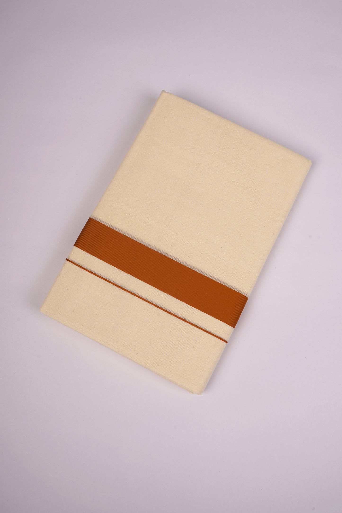 FD-08C CREAM DOUBLE DHOTI  3.80 MTR-Light Brown