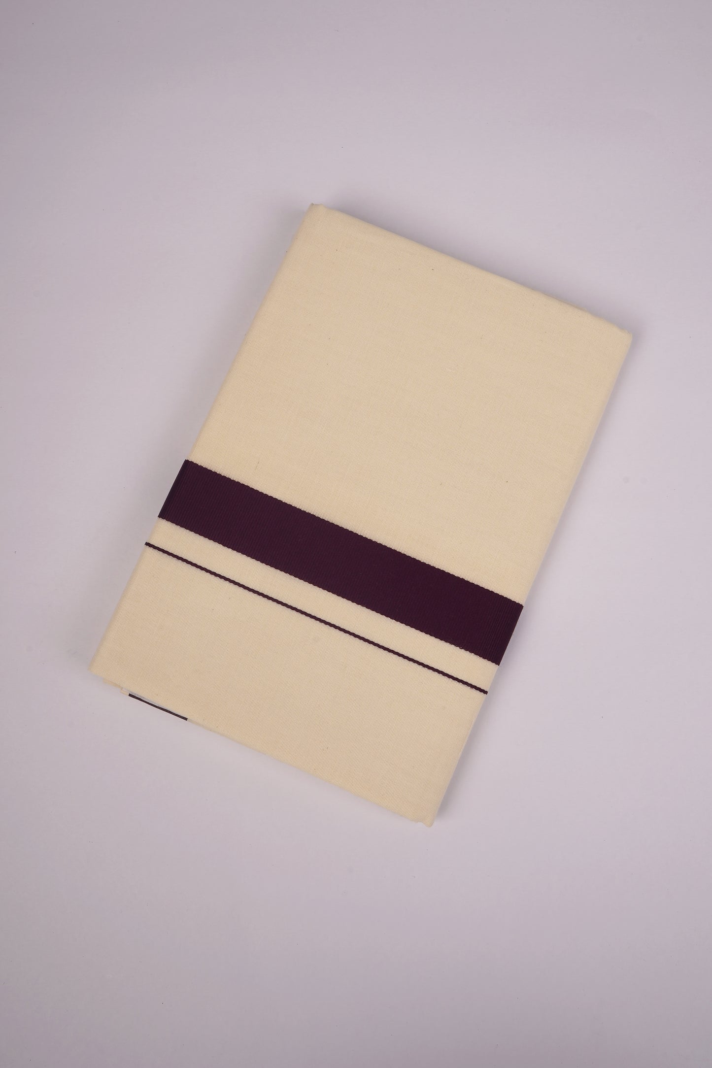 FD-08C CREAM DOUBLE DHOTI  3.80 MTR-Dark Brown