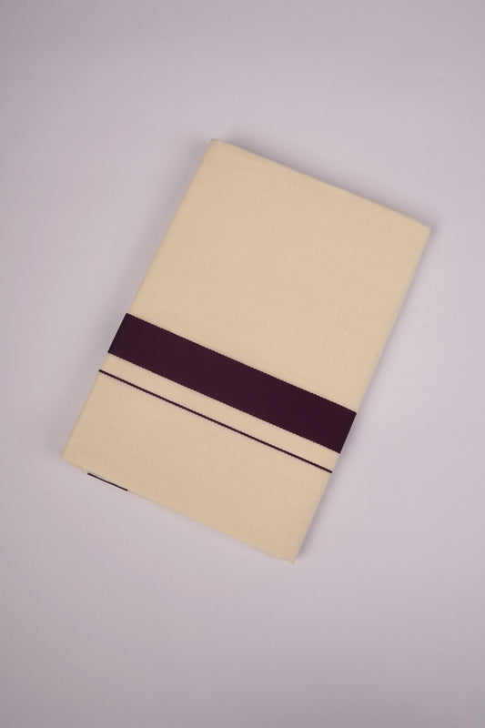 FD-08C CREAM DOUBLE DHOTI  3.80 MTR-Dark Brown