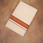 FD-174C CREAM DOUBLE DHOTHIE 3.80 MTR - Light brown