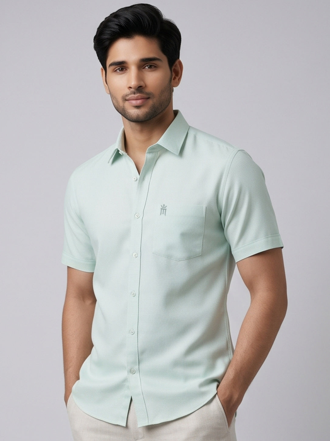 MCR Men Formal Colour Shirt - light green 92056 ICE BERG