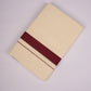FD-08C CREAM DOUBLE DHOTI  3.80 MTR-Dark Brown