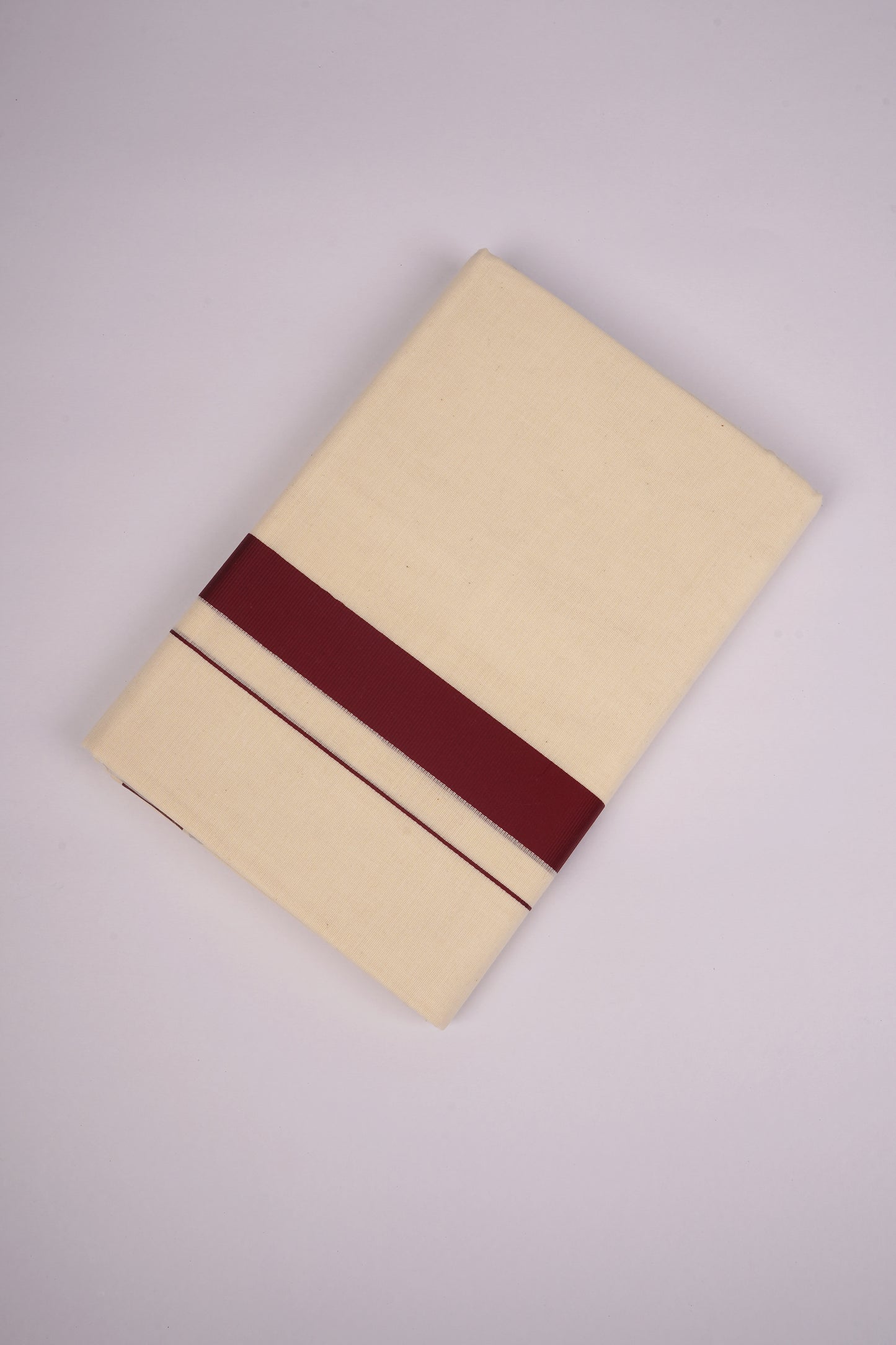 FD-08C CREAM DOUBLE DHOTI  3.80 MTR-Dark Brown