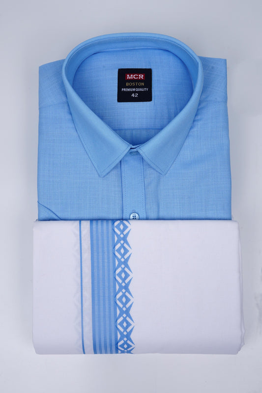 Boston Fancy Double Set F/S - (Assorted Pattern) - 21556 Sky Blue