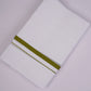 HD-24 WHITE DOUBLE DHOTI  3.80 MTR - Green
