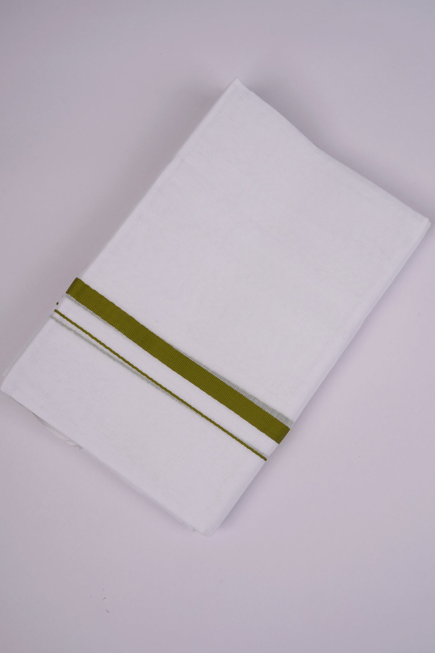 HD-24 WHITE DOUBLE DHOTI  3.80 MTR - Green