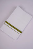 HD-24 WHITE DOUBLE DHOTI  3.80 MTR - Green