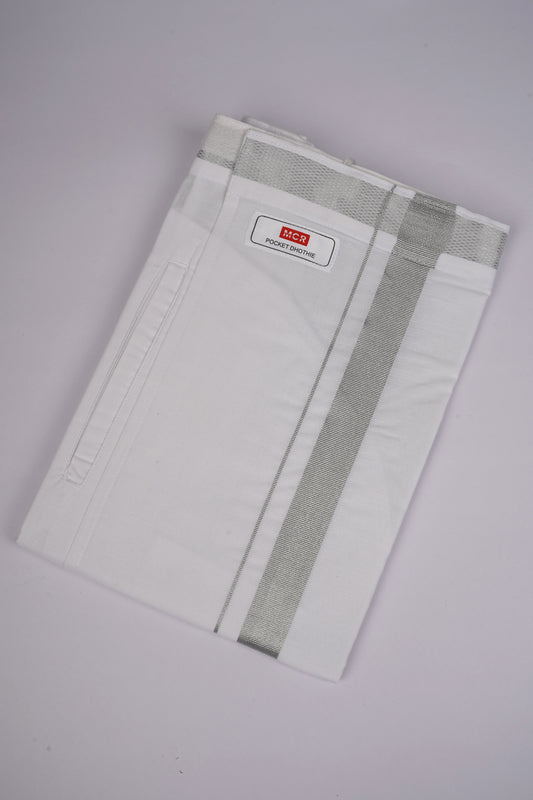 PKT SLS-01 VELCRO WHITE SINGLE DHOTI