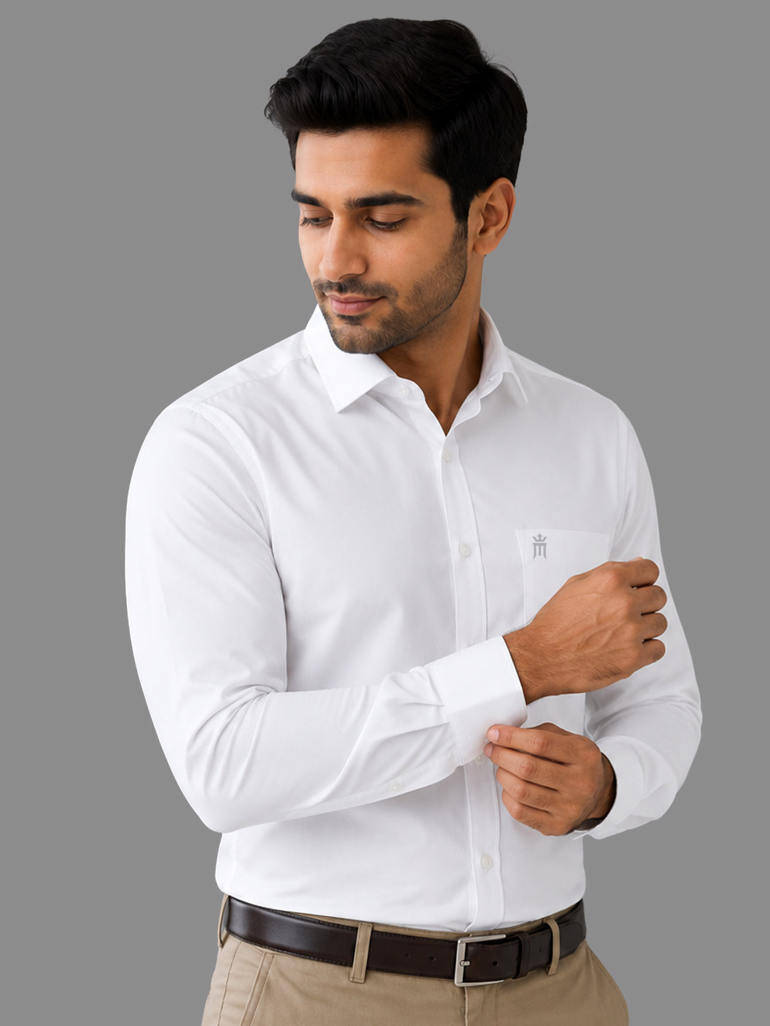 Bamboo Elite Formal White Shirt For Men