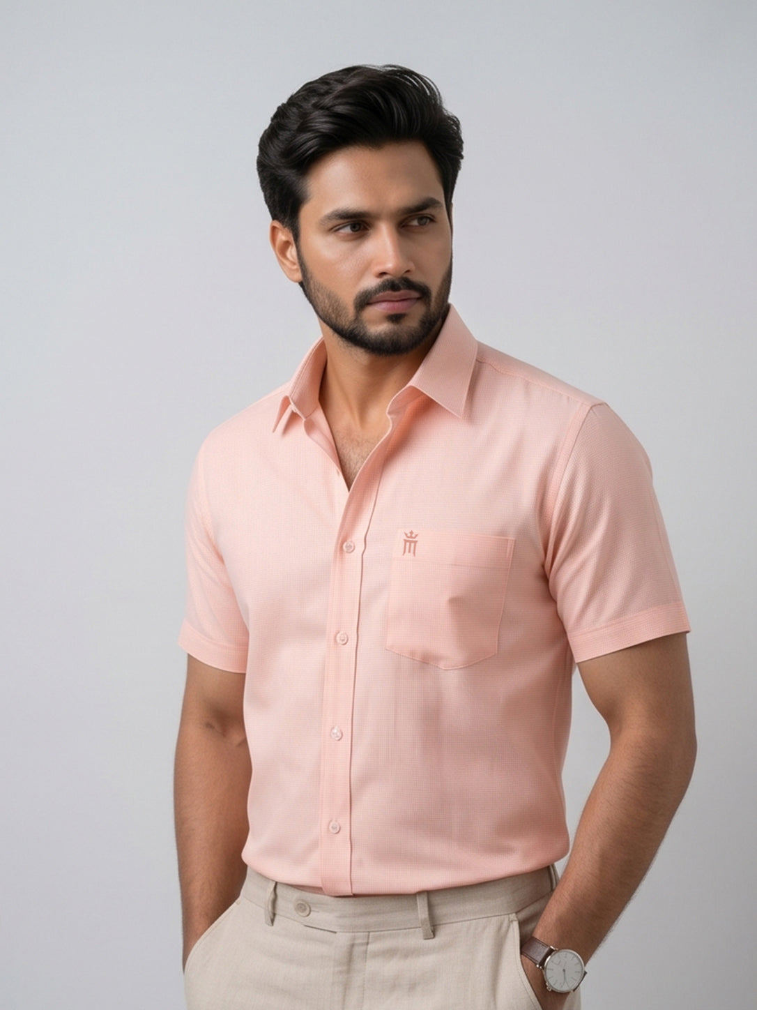 MCR Men Formal Colour Shirt - Pink 82502 Hydrogen