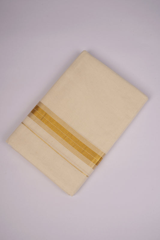 GLD-153C CREAM DOUBLE DHOTI  4.00 MTR