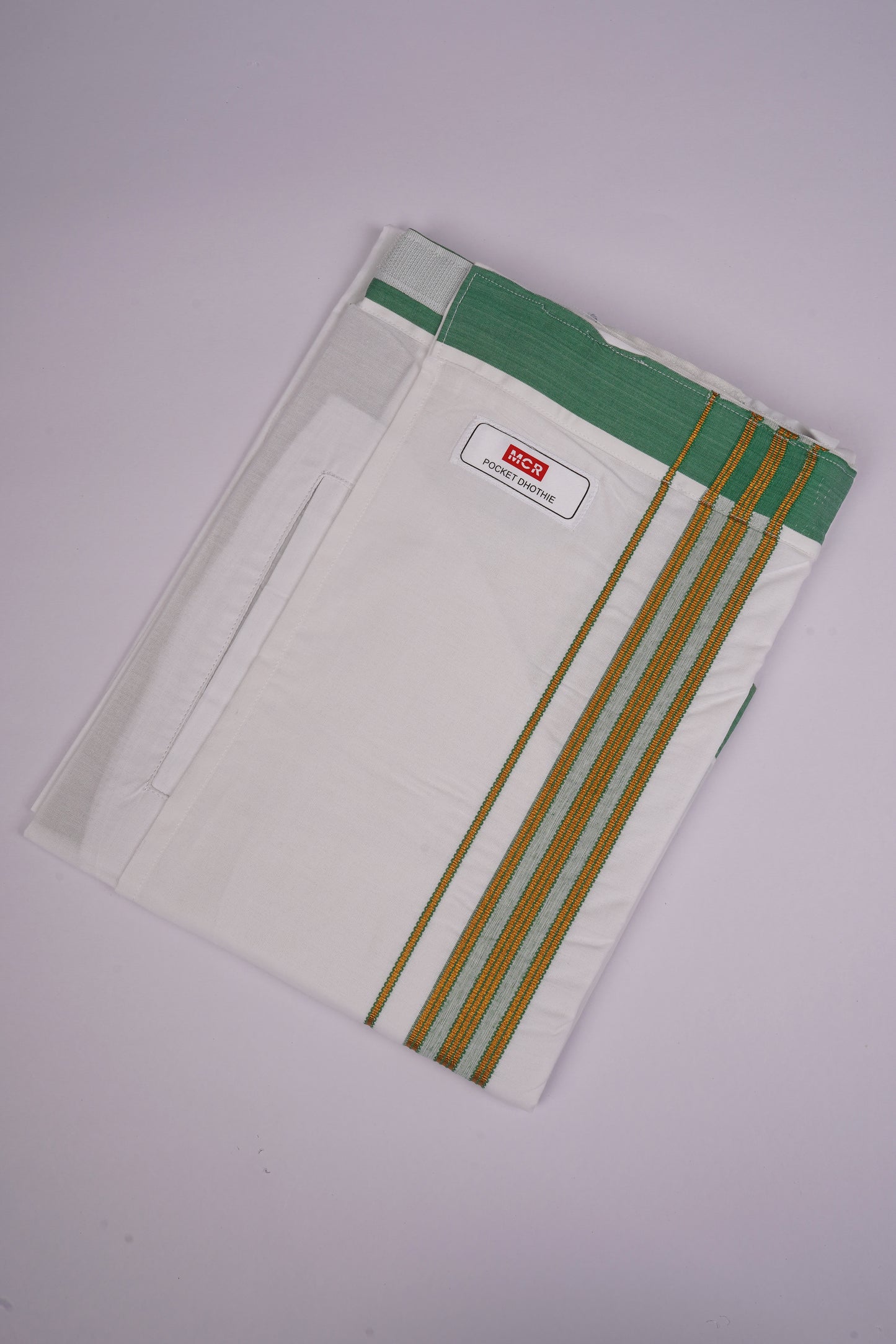 PKT FS-01 VELCRO WHITE SINGLE DHOTI - Green