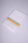 FS-124 W/S DHOTI  1.90 MTR - Silver Yellow