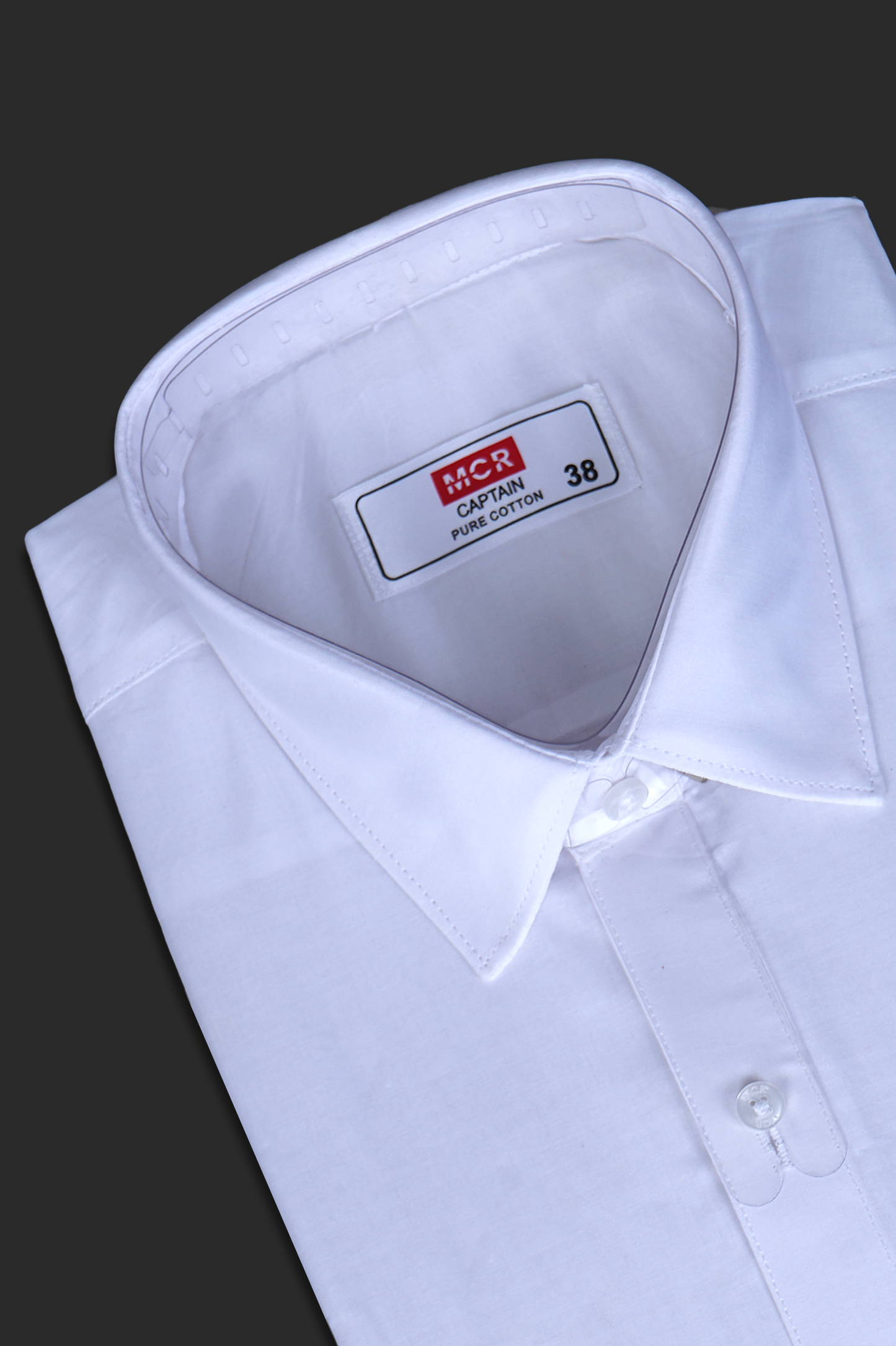 MCR Captain Full Sleeve Formal White Shirt For Men