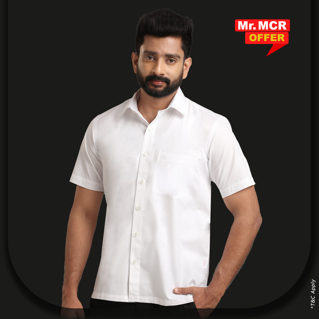 Mr. MCR Offer Combo White Shirt (Buy 1 get 1 free)