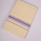 FD-187C CREAM DOUBLE DHOTHIE 3.80 MTR - purple