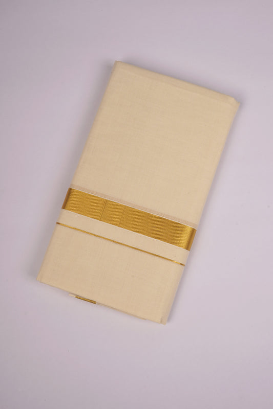 GLD-03C CREAM DOUBLE DHOTI  4.00 MTR