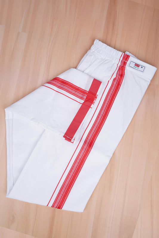 Easy Fit Fancy W/S Dhoti - Red