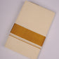 2 TIME GOLD CREAM DOUBLE DHOTI  3.80 MTR