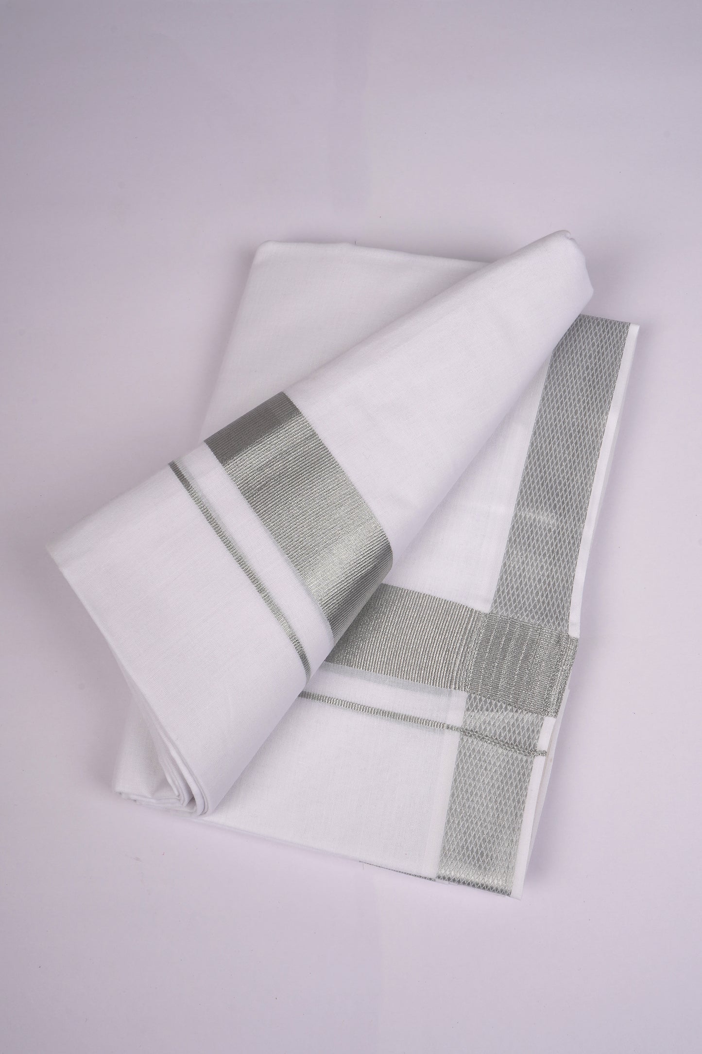 SLD-48 WHITE DOUBLE DHOTI   3.80 MTR