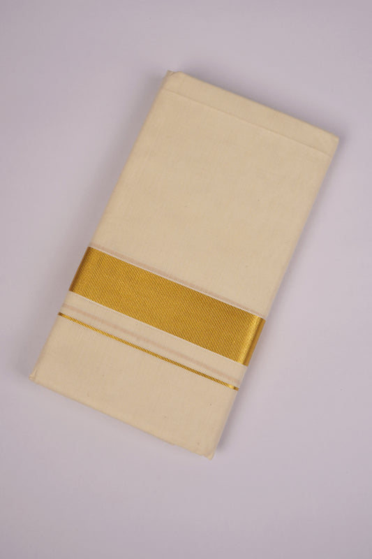 GLD-05C CREAM DOUBLE DHOTI  4.00 MTR