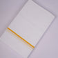 SD-10 WHITE DOUBLE DHOTI  3.80 MTR - yellow
