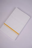 SD-10 WHITE DOUBLE DHOTI  3.80 MTR - yellow